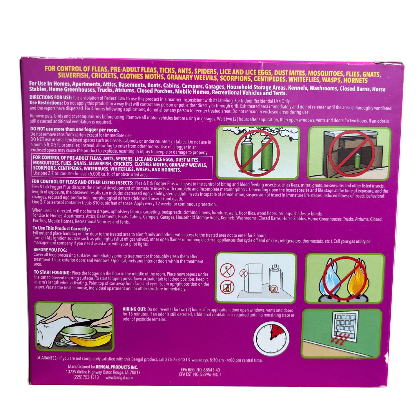 Bengal Flea & Tick Fogger Plus 3 Pack – Permethrin + Nylar IGR