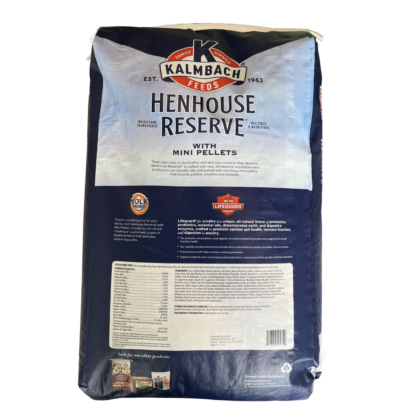 Kalmbach Hen House Reserve 18% Protein Chicken & Duck Layer Feed 50 lb