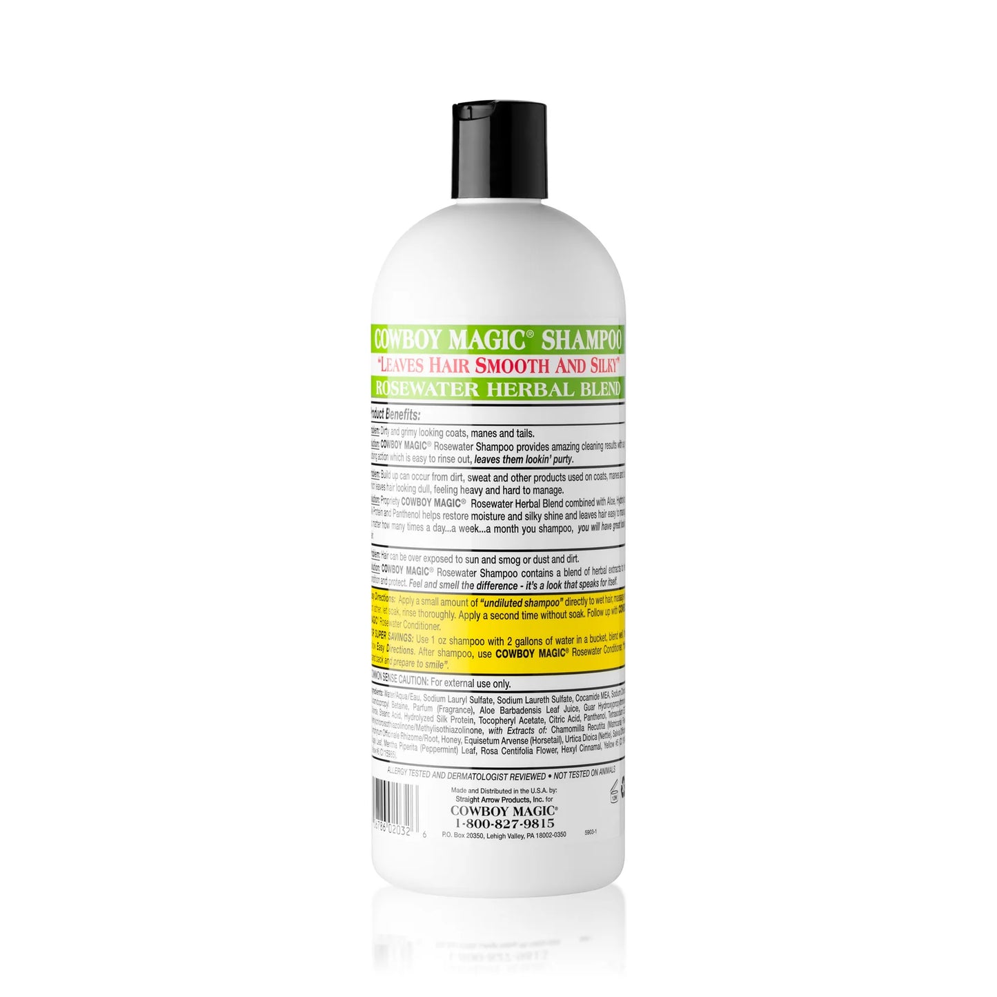 Cowboy Magic Rosewater Shampoo with Honey, Silk & Panthenol | Gentle Deep-Cleaning Formula