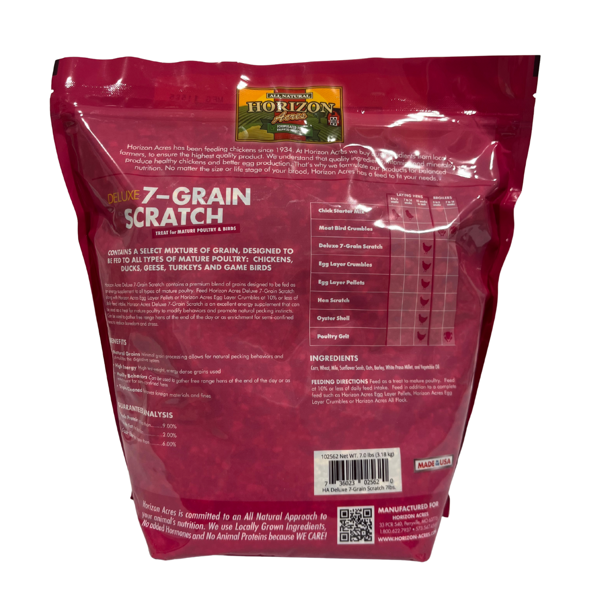 Horizon Acres Deluxe 7 - Grain Scratch | Poultry Feed | 7 lb.