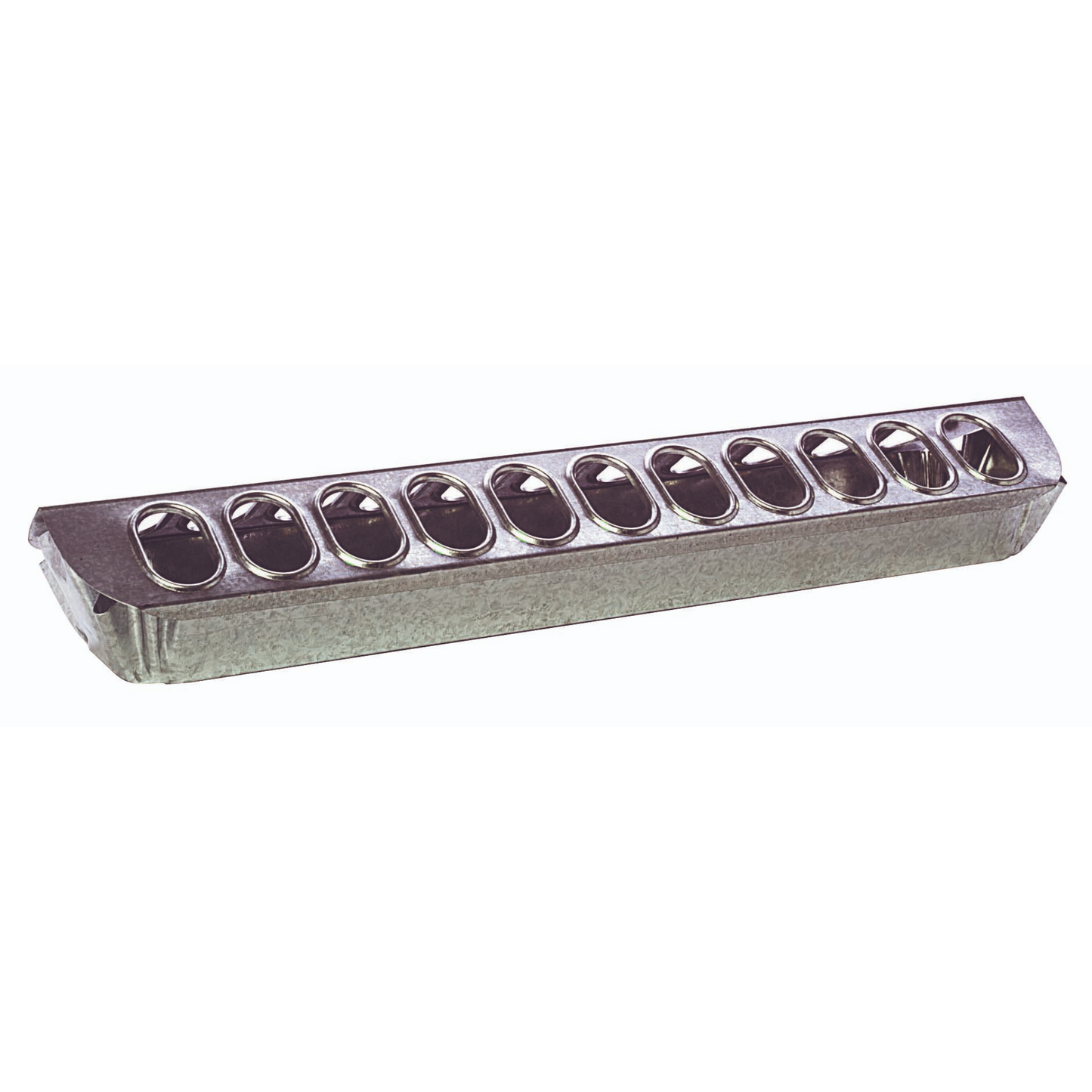 Little Giant Metal Slide-Top Chicken Ground Feeder | Galvanized Steel