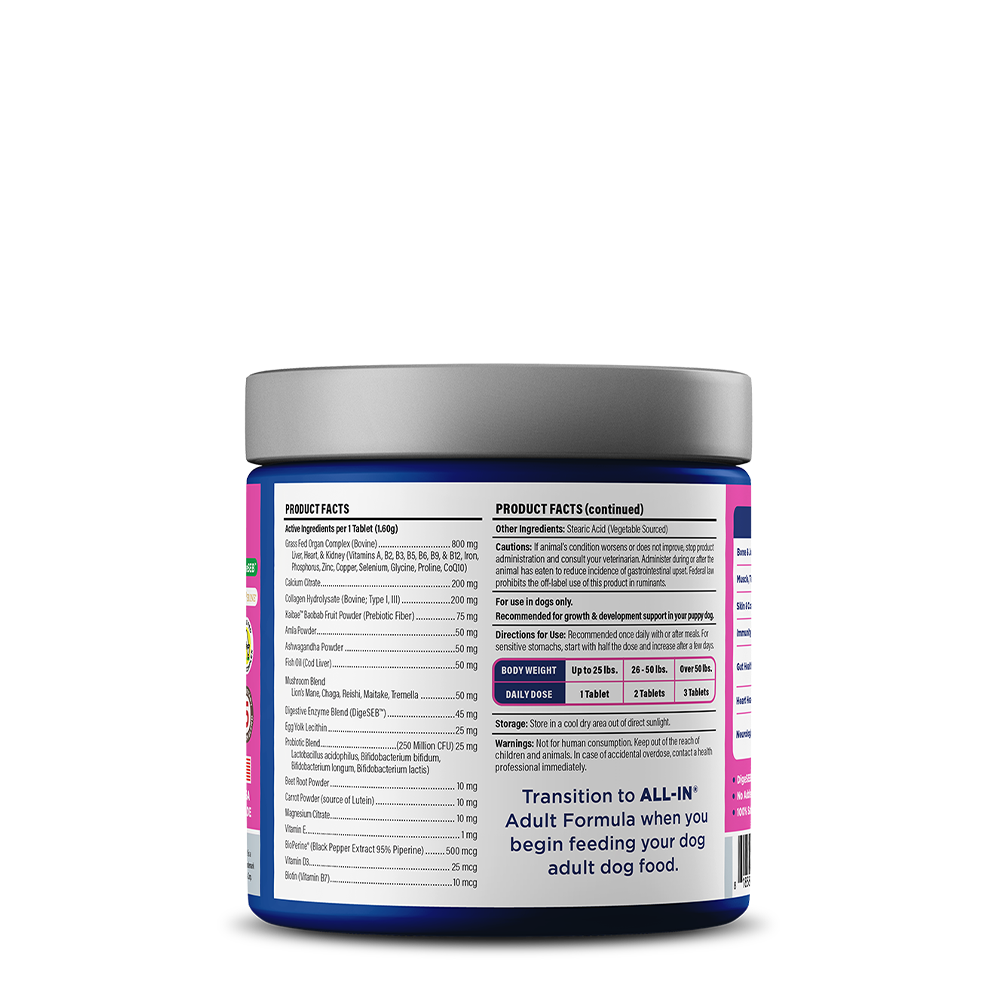 Vetericyn ALL-IN Puppy Supplement | Daily Vitality Chewables with Joint, Digestive & Immune Support | 90 Count