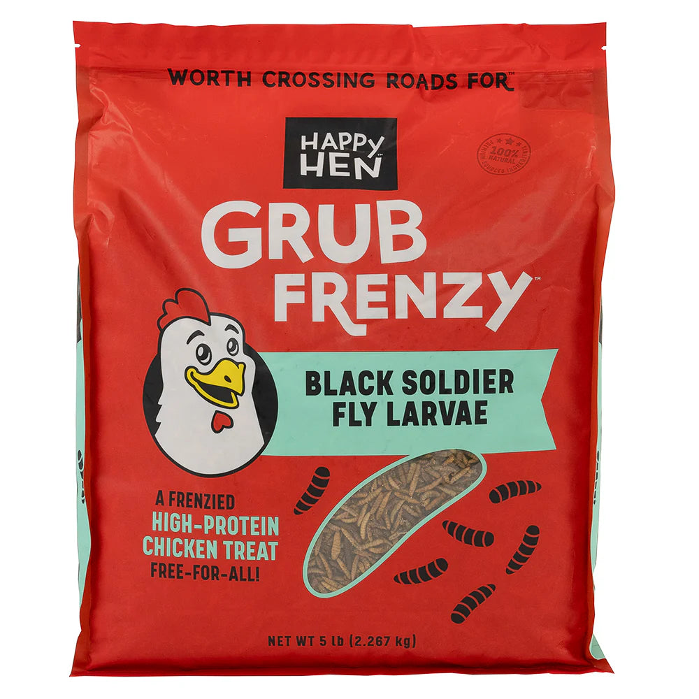 Happy Hen Grub Frenzy | Black Soldier Fly Larvae Treat for Chickens