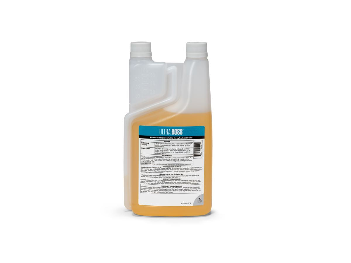 Merck Ultra Boss Pour-On Insecticide – Cattle, Sheep, Goats & Horses | 5% Permethrin, 5% PBO
