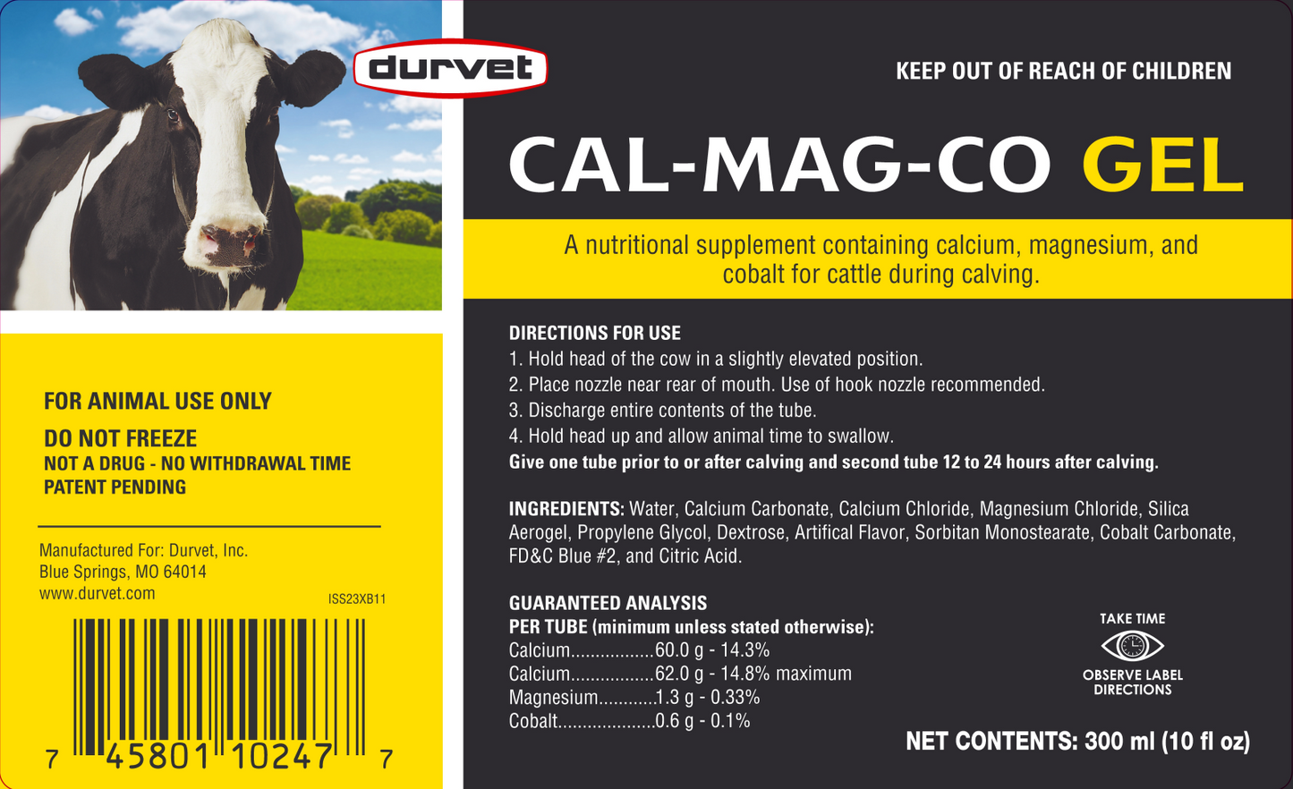 Durvet Cal-Mag-Co Gel for Cattle | Calcium, Magnesium & Cobalt Support