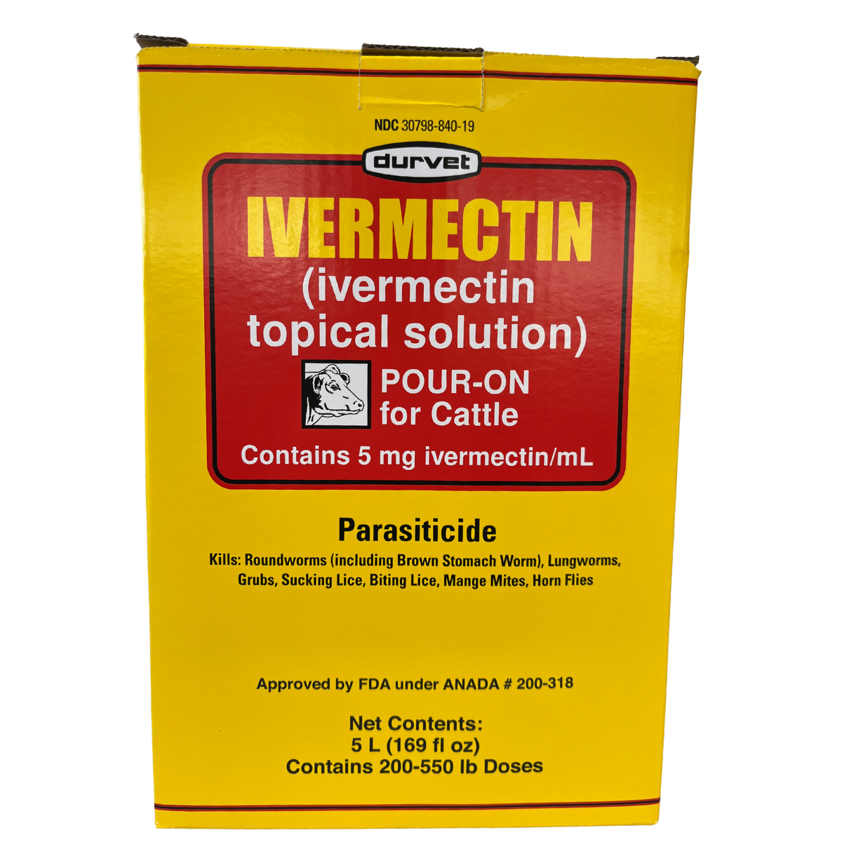 Durvet Ivermectin Pour-On for Cattle | Dewormer & Parasite Control
