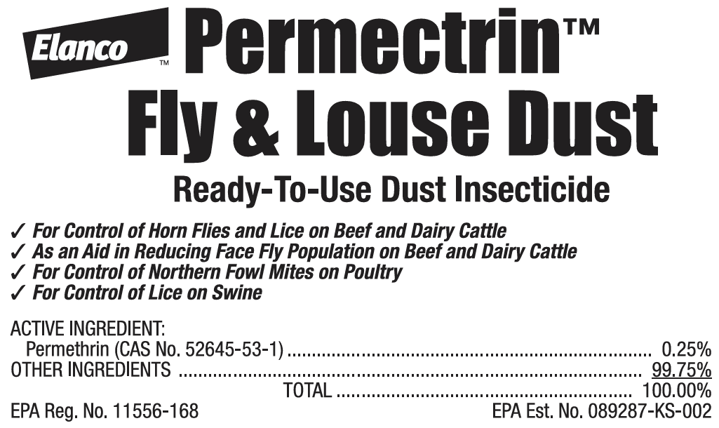 Elanco Permectrin Fly & Louse Dust | Controls Flies, Lice & Mites On Cattle & Poultry | 2 lb.