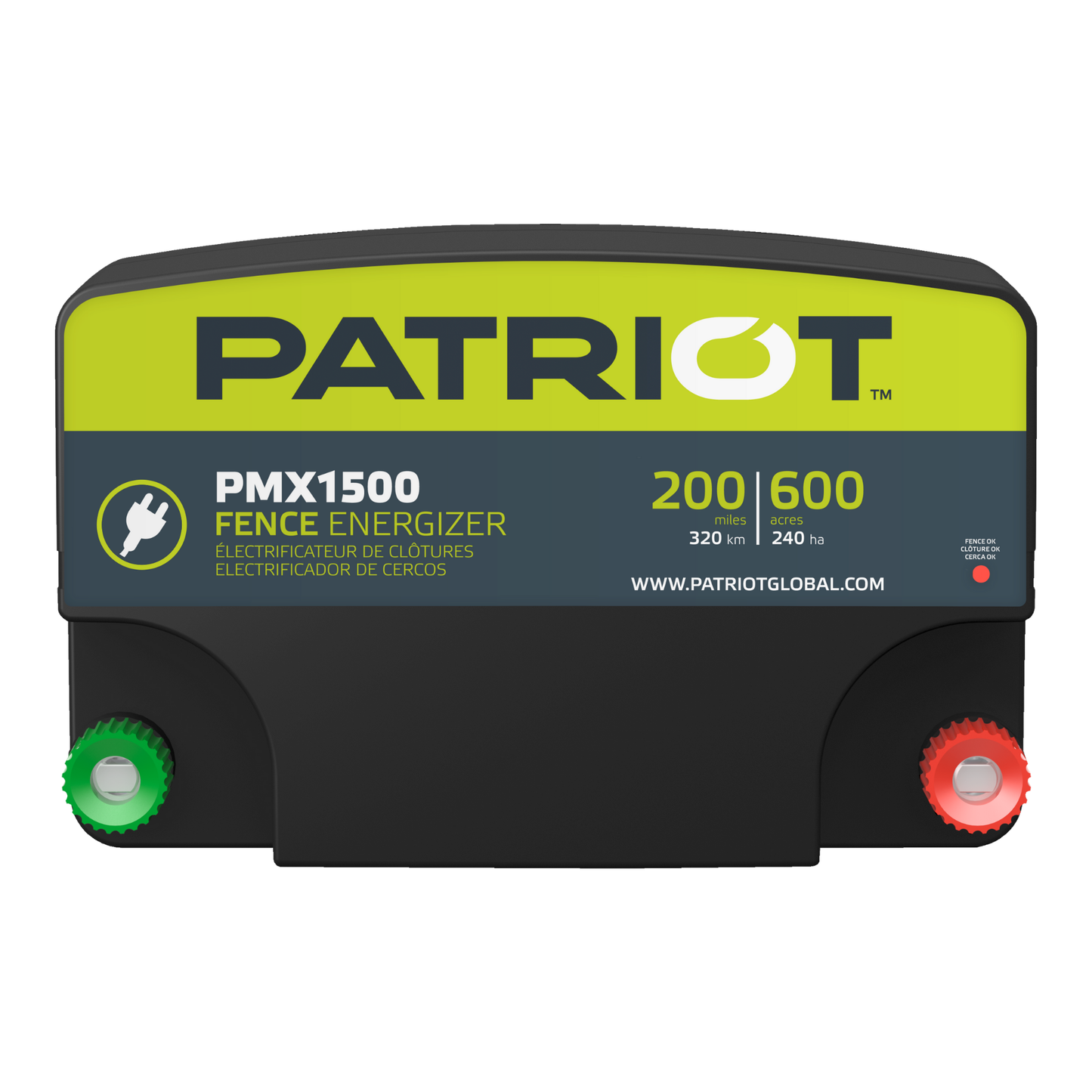 Patriot PMX1500 110V Electric Fence Charger - 12J, 200 Mile Output