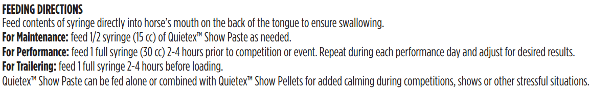 Farnam Quietex Show Calming Paste for Horses – Relaxation & Focus Support