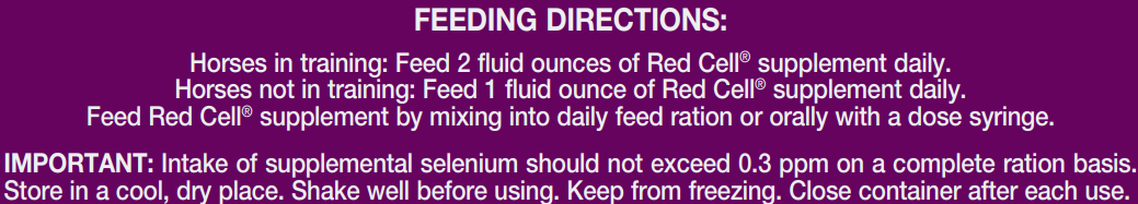 Horse Health Red Cell | Vitamin-Iron-Mineral Horse Supplement Liquid