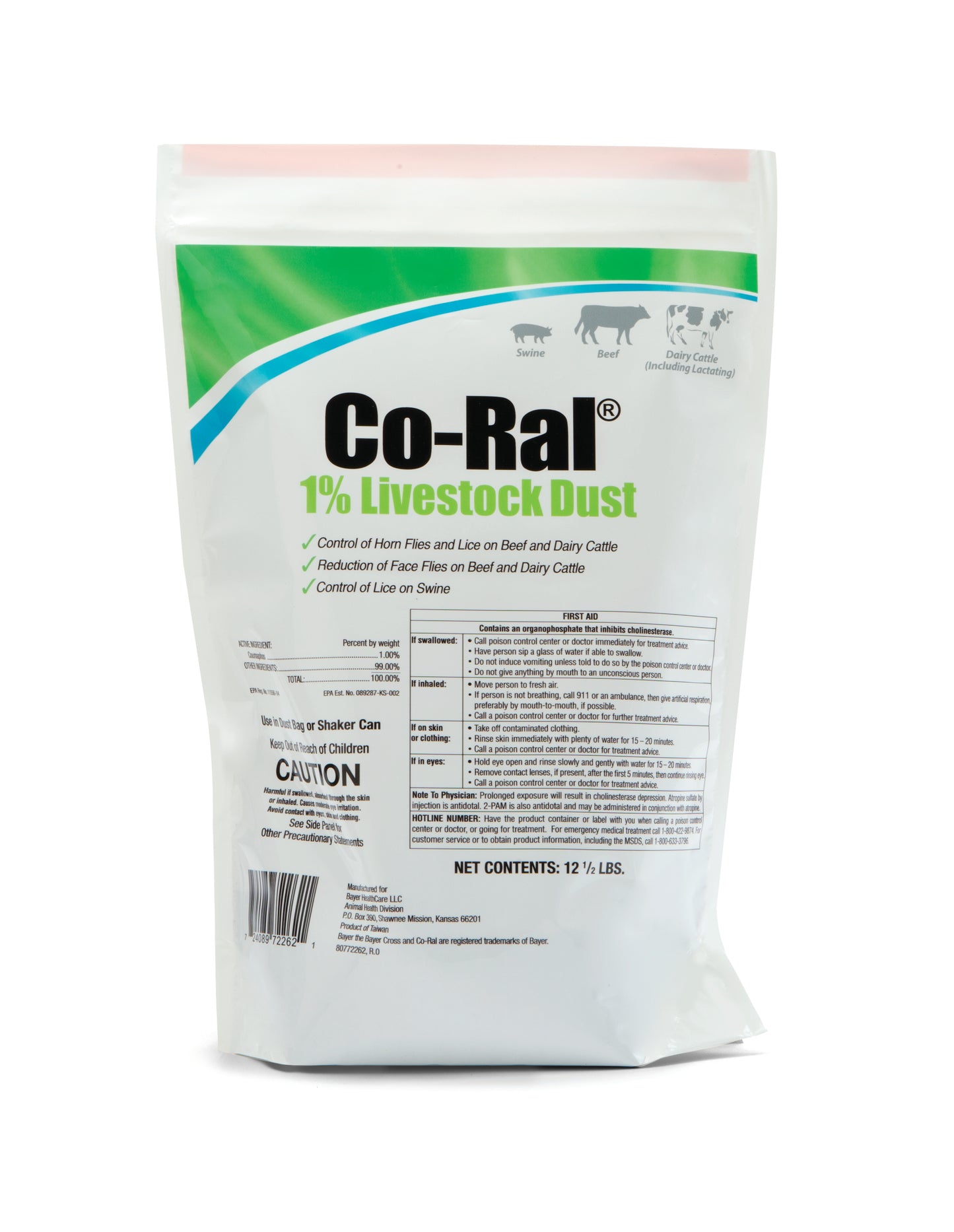 Elanco Co-Ral 1% Livestock Dust – Fly & Lice Control for Cattle and Swine