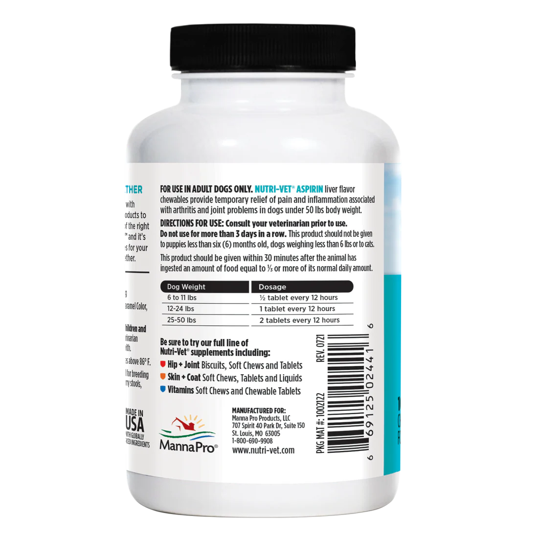 Nutri-Vet Aspirin for Dogs | Liver Flavored Chewables | Pain & Inflammation Relief