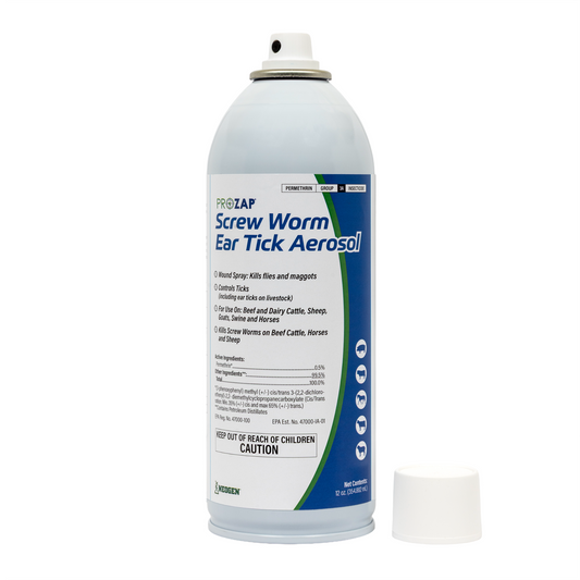 Prozap Screw Worm, Fly & Ear Tick Aerosol Spray for Livestock 12 oz