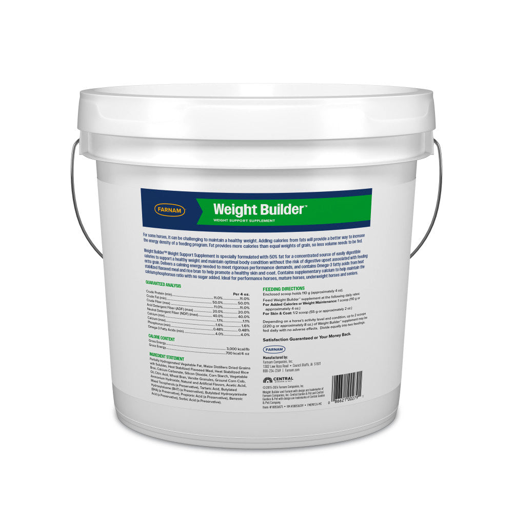 Farnam Weight Builder High-Fat Weight Support Supplement for Horses – 7.5 lb