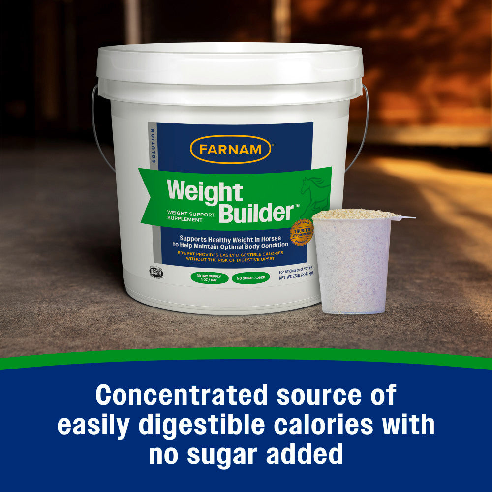 Farnam Weight Builder High-Fat Weight Support Supplement for Horses – 7.5 lb