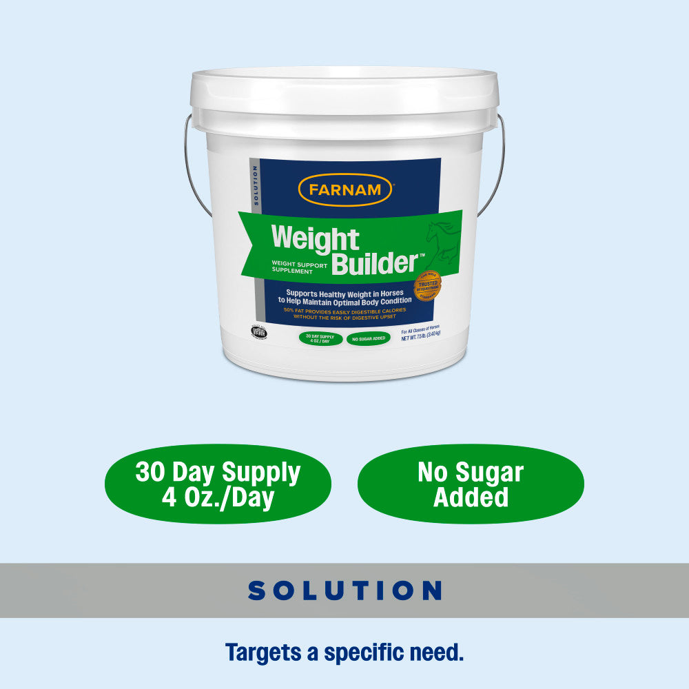 Farnam Weight Builder High-Fat Weight Support Supplement for Horses – 7.5 lb