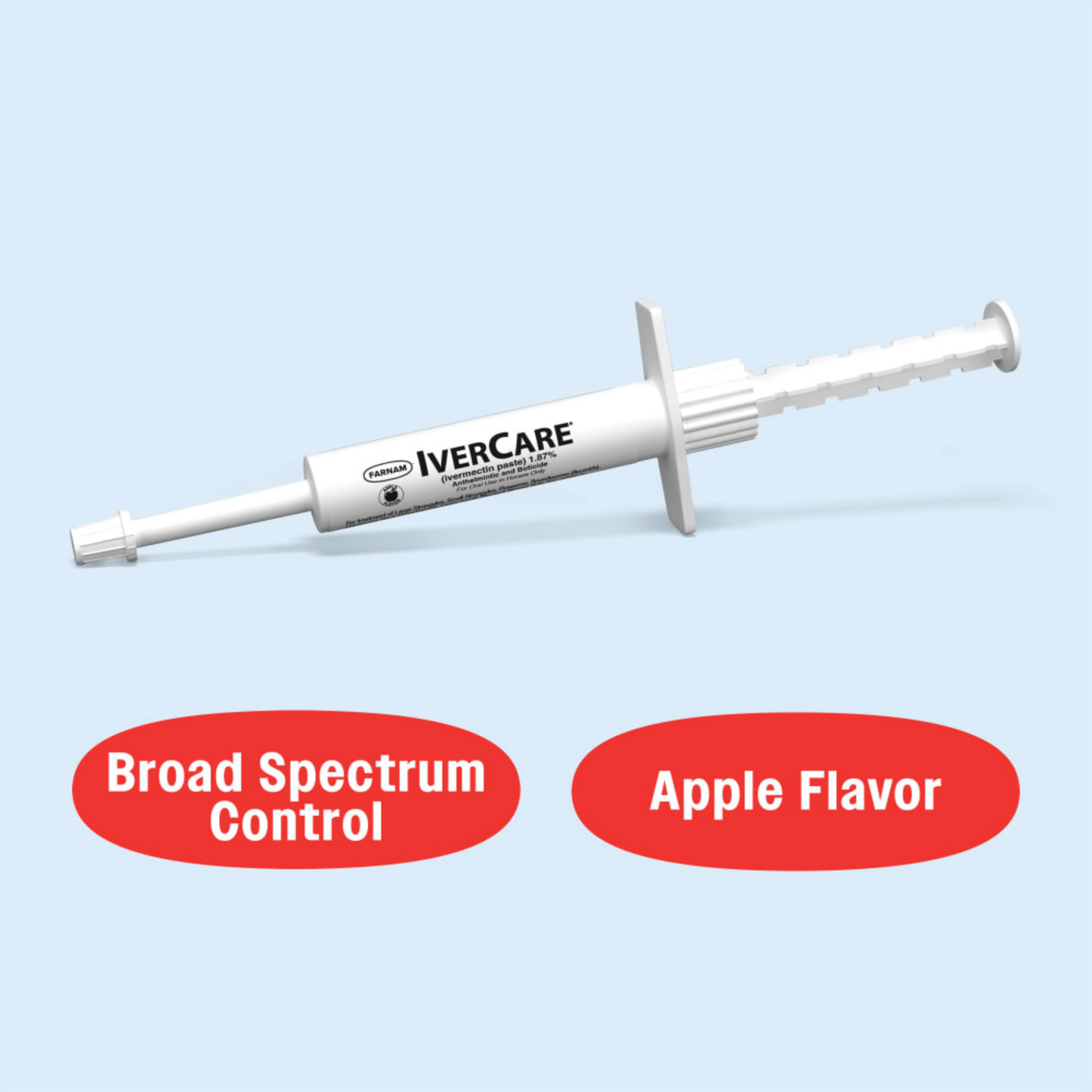 IverCare Ivermectin Paste 1.87% Apple Flavor Horse Dewormer 1250 lb Dose