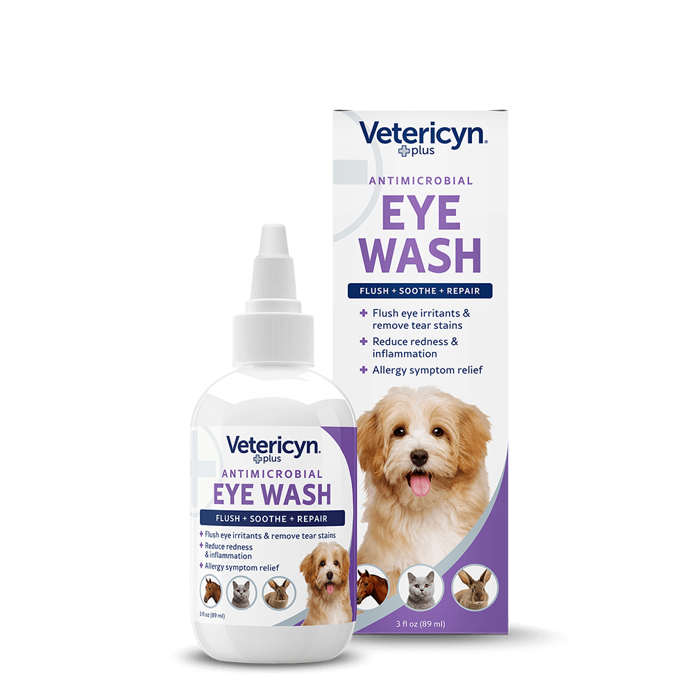 Vetericyn Plus Antimicrobial Eye Wash | Non-Stinging Eye Irritation & Tear Stain Relief for Pets | 3 oz.