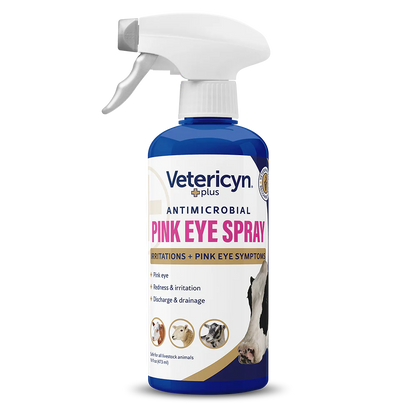 Vetericyn Plus Pink Eye Spray for Cattle & Livestock 16 oz Eye Relief