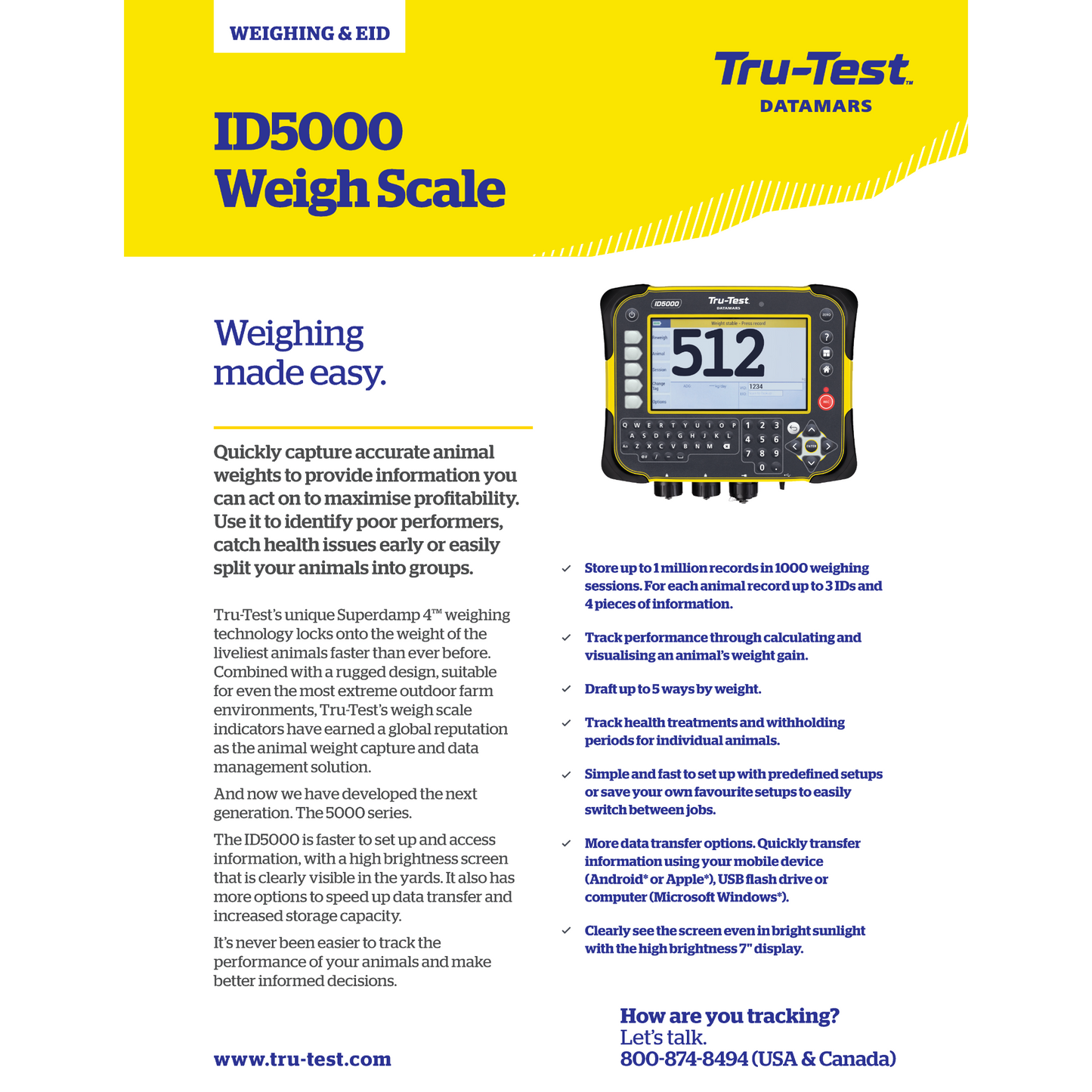 Tru-Test ID5000 Livestock Scale Indicator | Bluetooth EID Capable