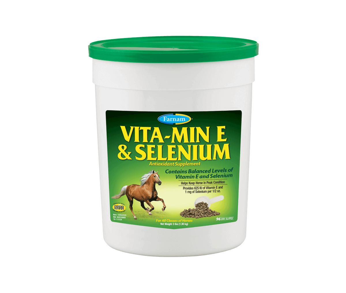 Farnam Vita-Min E & Selenium Antioxidant Supplement for Horses, 3 lb. Pellets