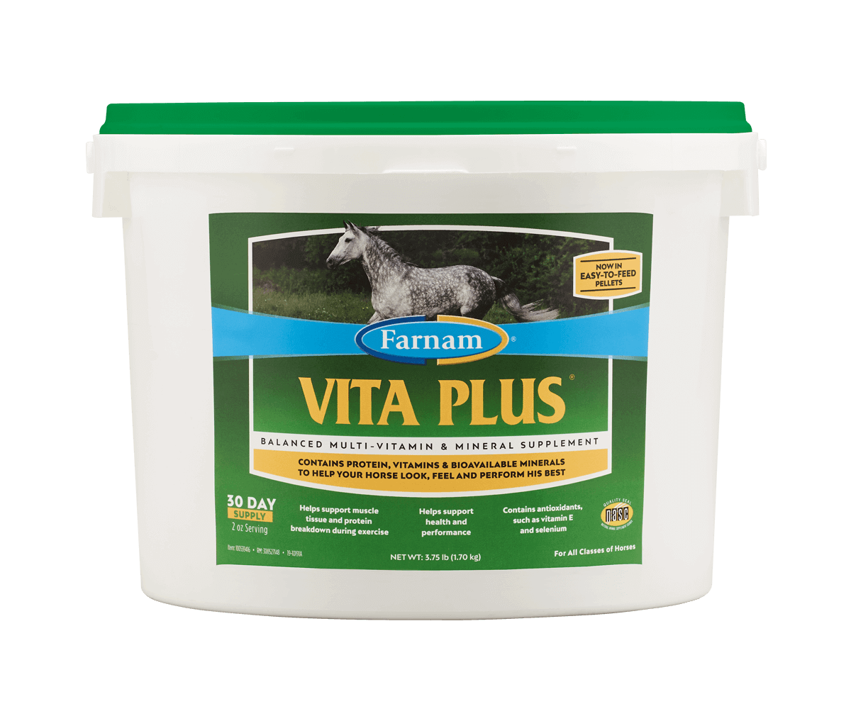 Farnam Vita Plus Multi-Vitamin & Mineral Supplement Pellets for Horses – 3.75 lb