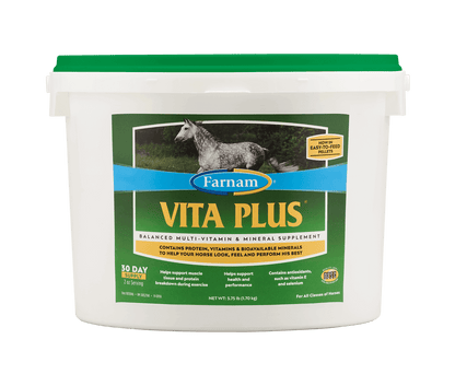 Farnam Vita Plus Multi-Vitamin & Mineral Supplement Pellets for Horses – 3.75 lb
