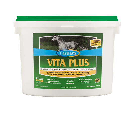 Farnam Vita Plus Multi-Vitamin & Mineral Supplement Pellets for Horses – 3.75 lb