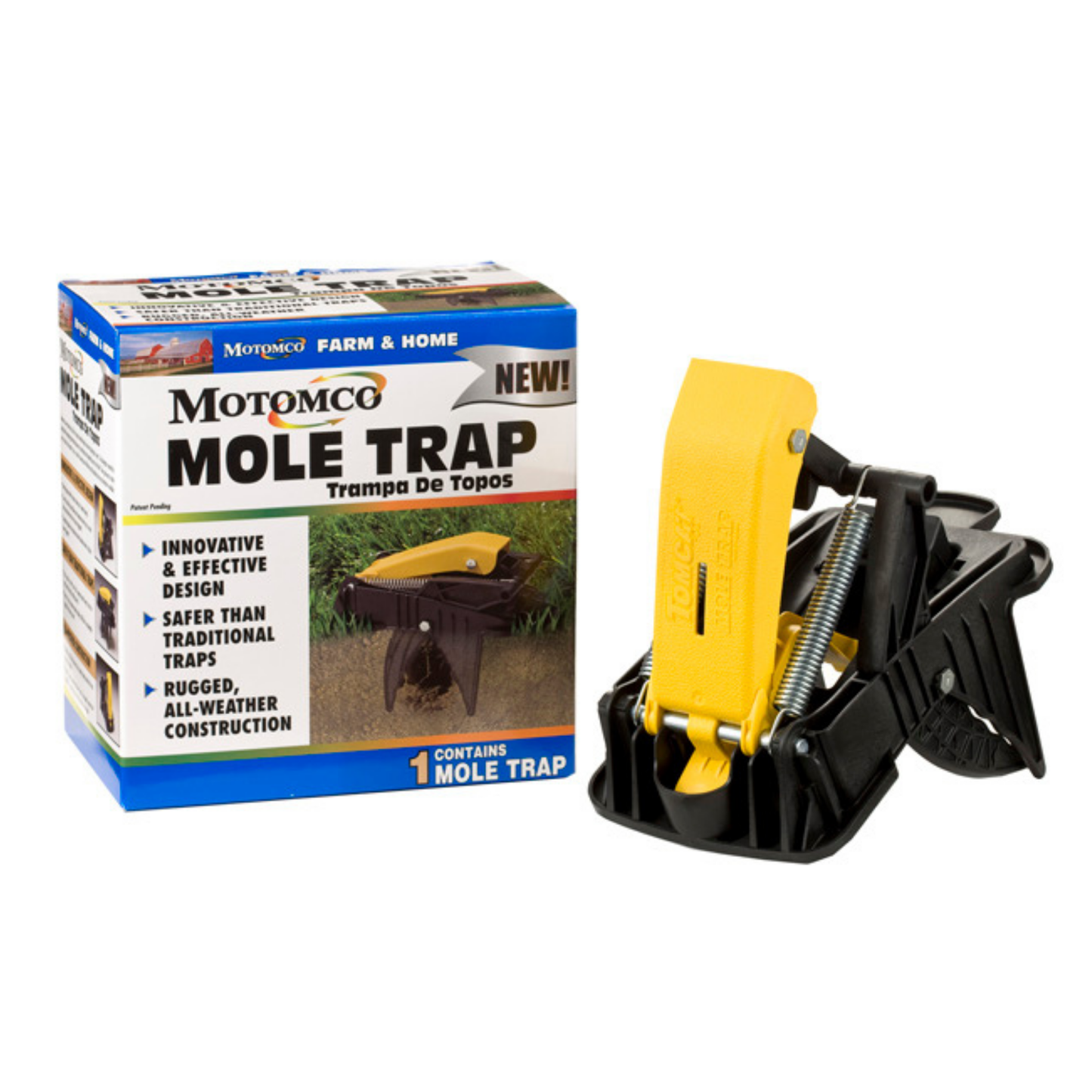 Motomco Mole Trap | Heavy-Duty Reusable Mole Trap, Foot-Pedal Set, Made in USA
