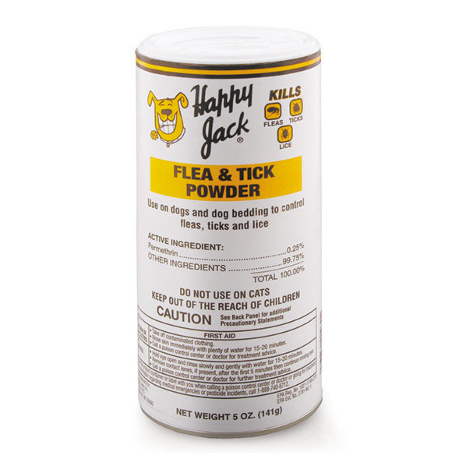 Happy Jack Flea & Tick Powder for Dogs | Pyrethrin Formula, Odorless, 5 oz