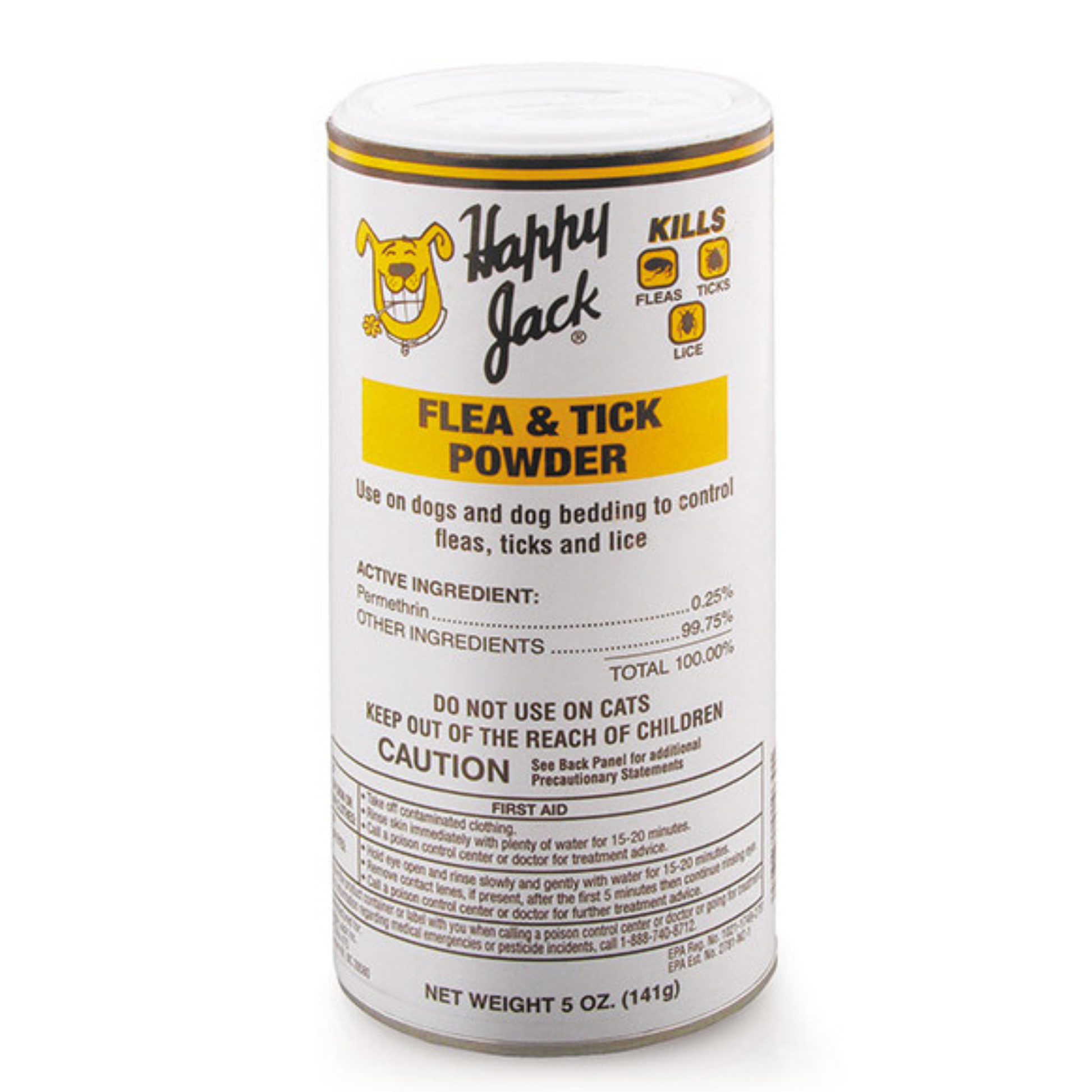 Happy Jack Flea & Tick Powder for Dogs | Pyrethrin Formula, Odorless, 5 oz