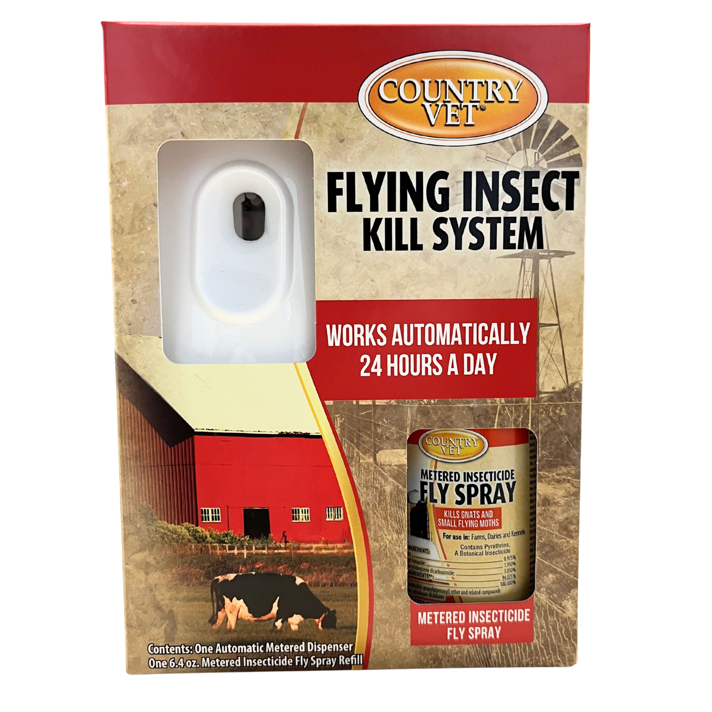 Country Vet Flying Insect Kill System | Dispenser & Fly Spray Kit