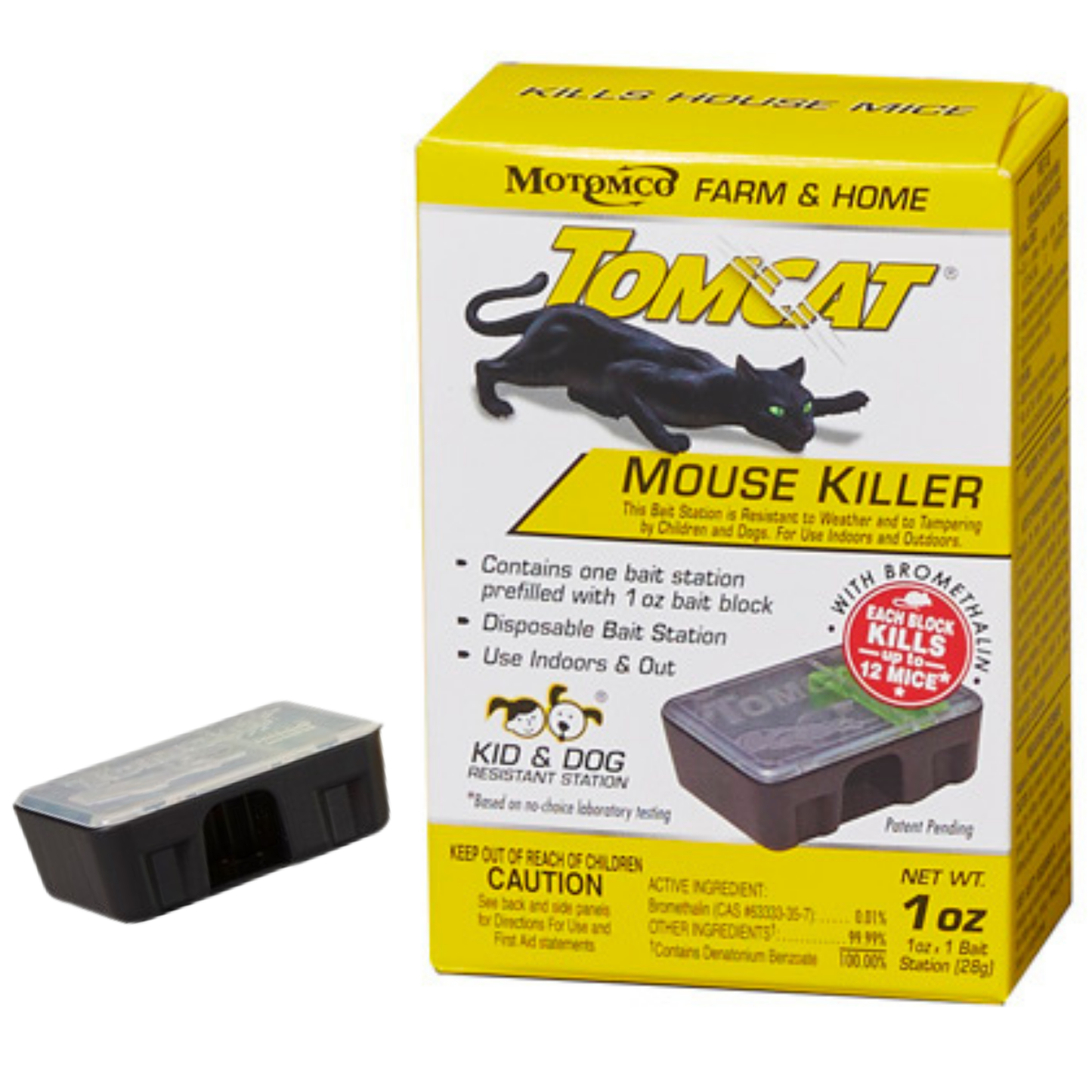Tomcat Mouse Killer Disposable Bait Station 1 oz | Child & Dog Resistant, Bromethalin