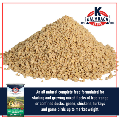 Kalmbach Flock Maker 20% Protein All-Flock Starter Crumbles 50 lb
