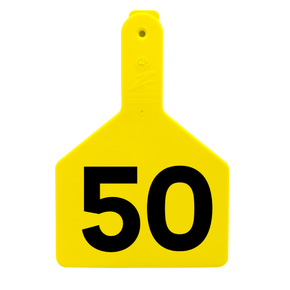 Z Tags One-Piece No-Snag Cow ID Ear Tag – Colors, Numbers & Custom Print