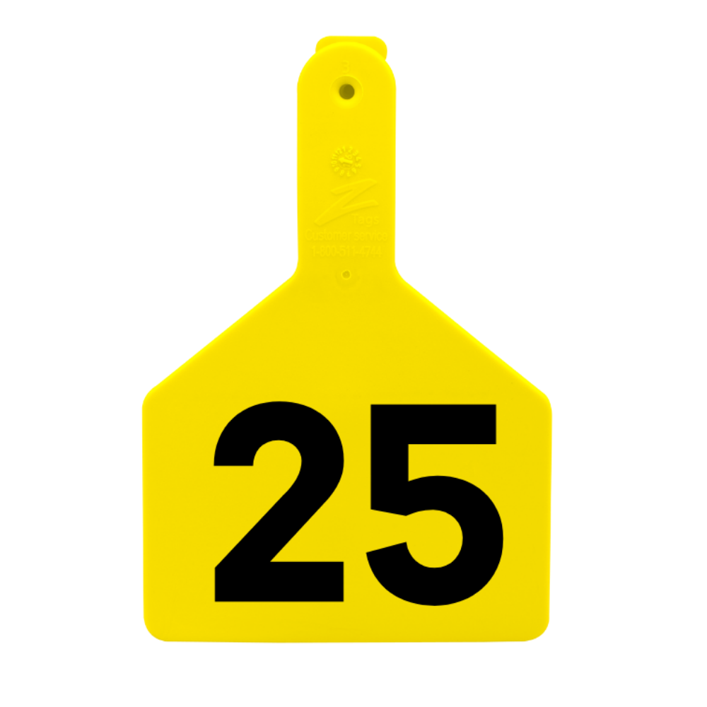 Z Tags One-Piece No-Snag Cow ID Ear Tag – Colors, Numbers & Custom Print