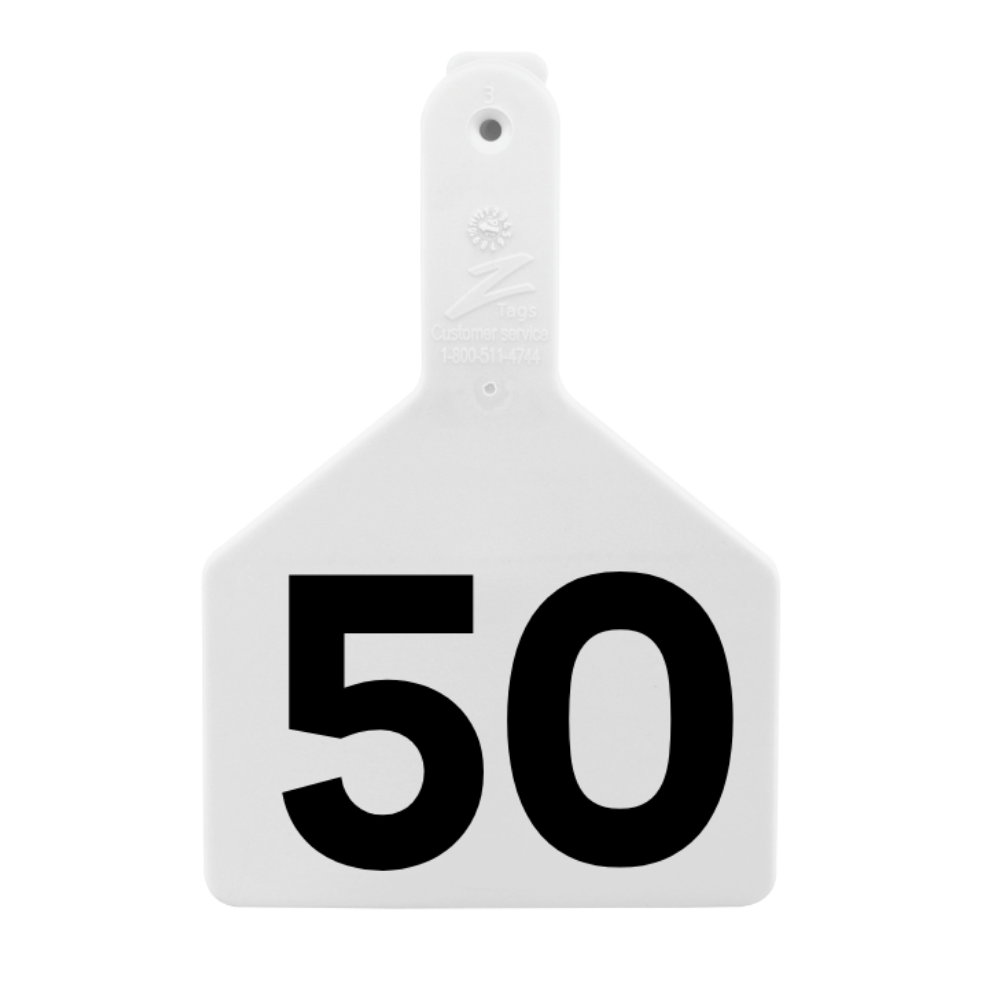 Z Tags One-Piece No-Snag Cow ID Ear Tag – Colors, Numbers & Custom Print