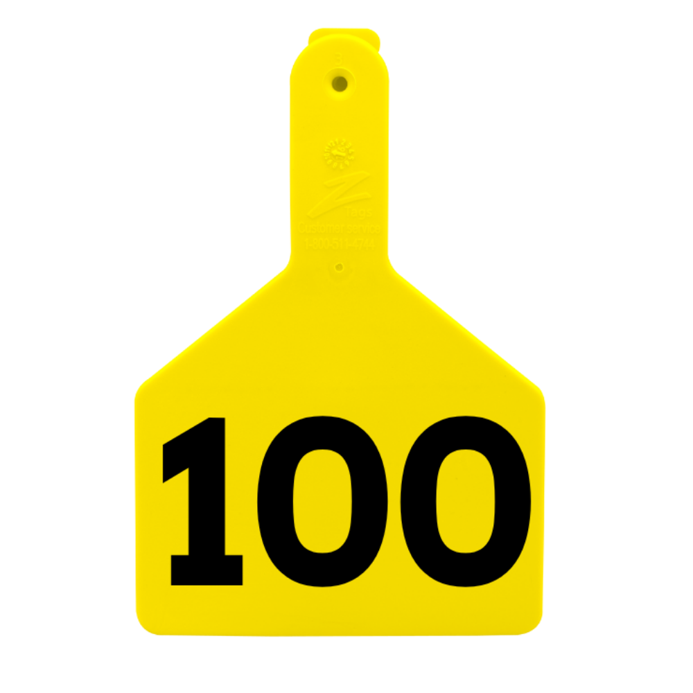 Z Tags One-Piece No-Snag Cow ID Ear Tag – Colors, Numbers & Custom Print