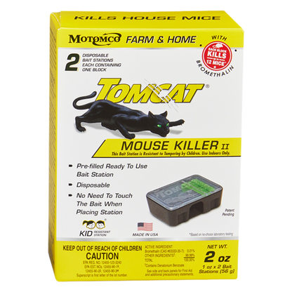 Tomcat Mouse Killer II Disposable Bait Station 1 oz | Kid Resistant, Bromethalin
