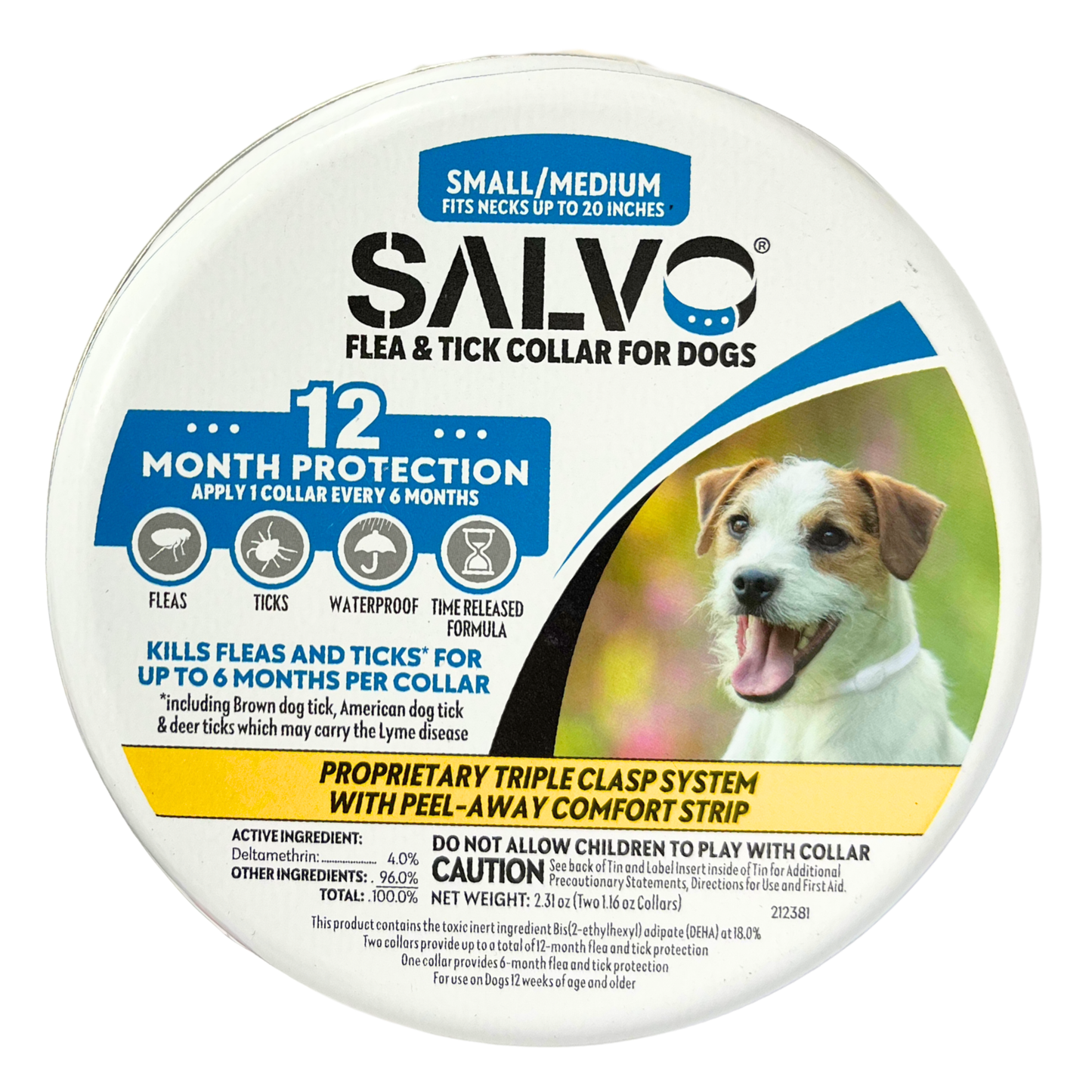 Salvo Flea & Tick Collar for Dogs | Up to 12-Month Protection (2 x 6-Month Collars)