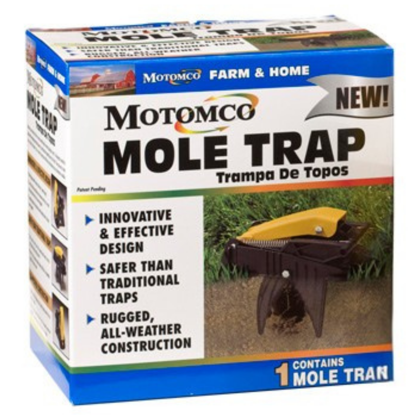 Motomco Mole Trap | Heavy-Duty Reusable Mole Trap, Foot-Pedal Set, Made in USA
