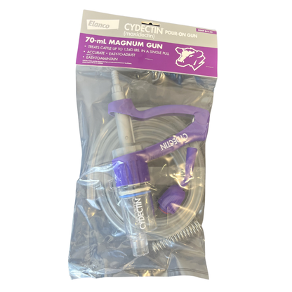Cydectin Pour-On Cattle Dewormer Applicator Gun 70 mL Adjustable Dose 