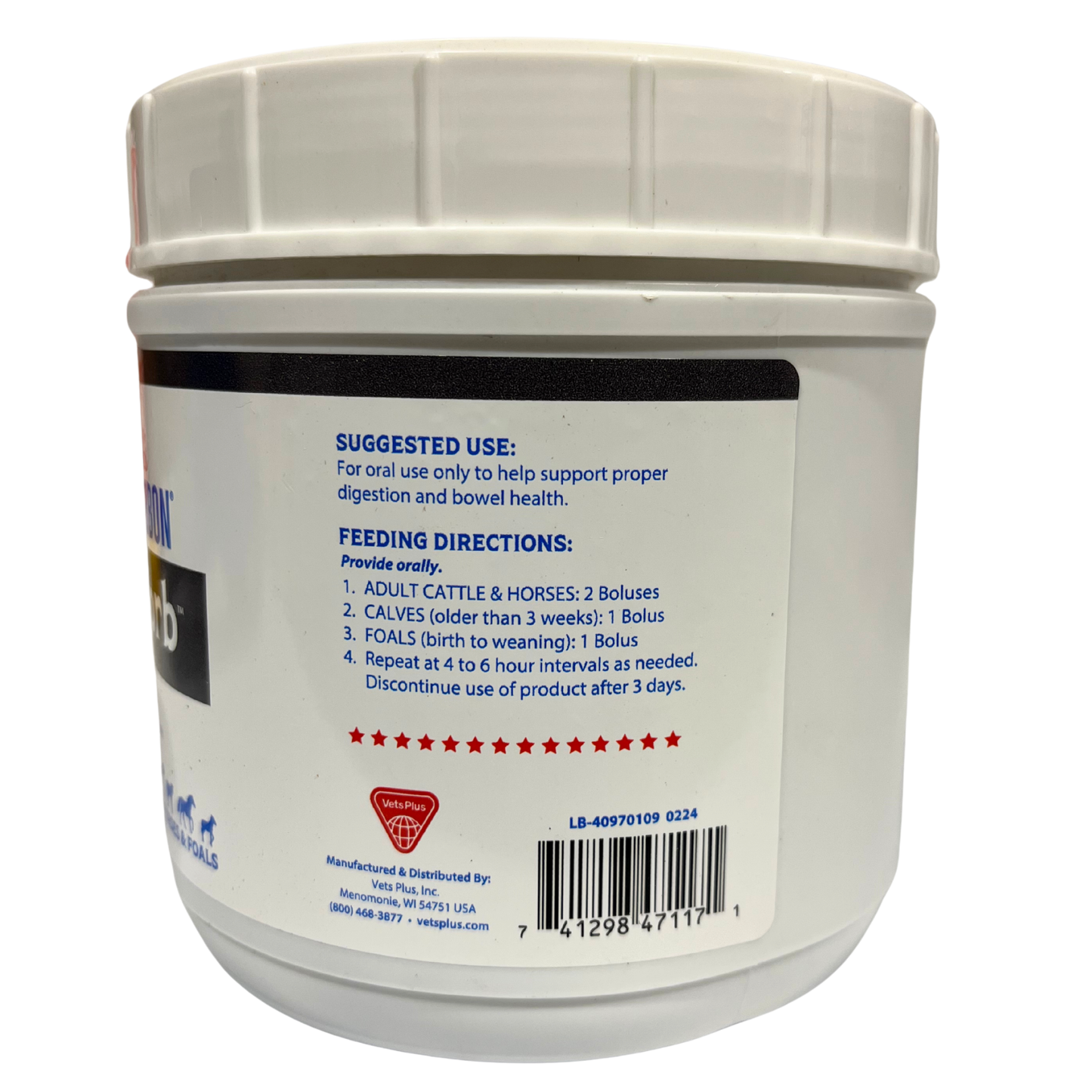 AliSorb Anti-Diarrheal Bolus for Cattle, Calves, Horses & Foals | 50 Count Jar