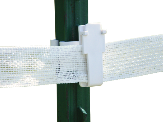 Patriot White T-Post Wide Tape Insulator - Pack of 25