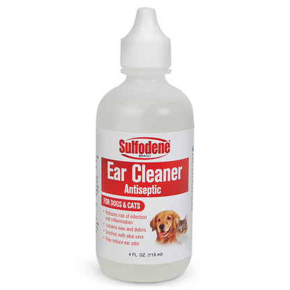 Sulfodene Ear Cleaner for Dogs & Cats | Antiseptic Formula with Aloe Vera | 4 oz.
