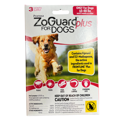 ZoGuard Plus for Dogs Flea & Tick Treatment | Waterproof Topical Application