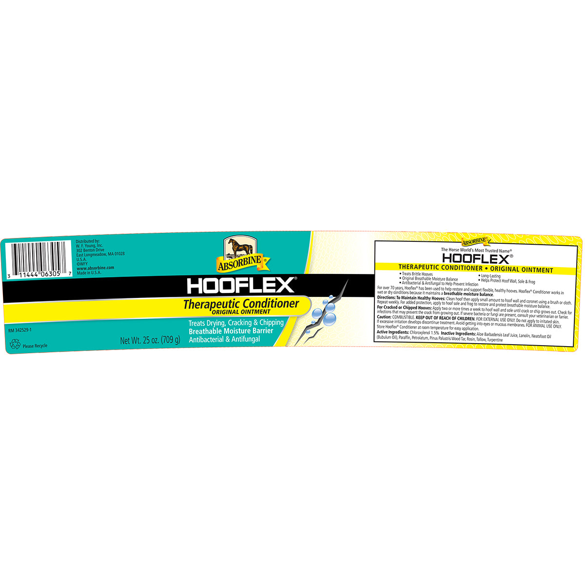Absorbine Hooflex Therapeutic Conditioner Ointment | Hoof Care & Moisture | 25 oz