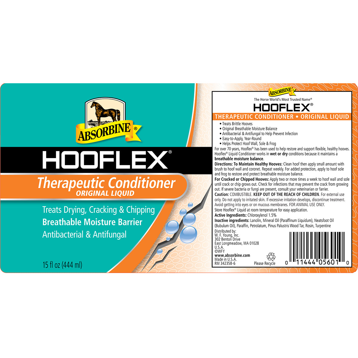 Absorbine Hooflex Therapeutic Conditioner Liquid | Moisture & Hoof Care | 15 oz