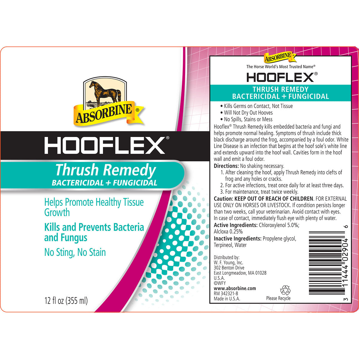 Absorbine Hooflex Thrush Remedy | Treats Thrush & White Line Disease | 12 oz