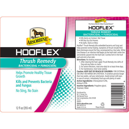 Absorbine Hooflex Thrush Remedy | Treats Thrush & White Line Disease | 12 oz
